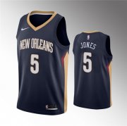 Wholesale Cheap Men's New Orleans Pelicans #5 Herbert Jones Navy Icon Edition Stitched Jersey
