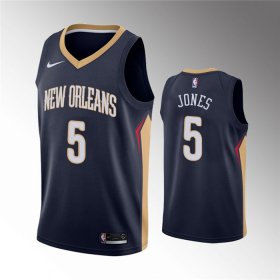 Wholesale Cheap Men\'s New Orleans Pelicans #5 Herbert Jones Navy Icon Edition Stitched Jersey