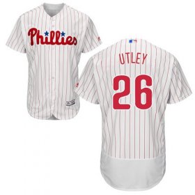 Wholesale Cheap Phillies #26 Chase Utley White(Red Strip) Flexbase Authentic Collection Stitched MLB Jersey
