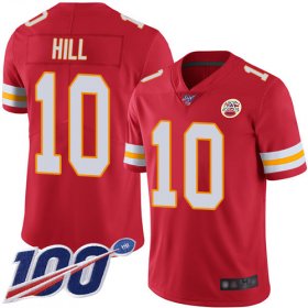Wholesale Cheap Nike Chiefs #10 Tyreek Hill Red Team Color Men\'s Stitched NFL 100th Season Vapor Limited Jersey