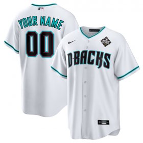 Men\'s Arizona Diamondbacks Active Player Custom White 2023 World Series Cool Base Stitched Baseball Jersey