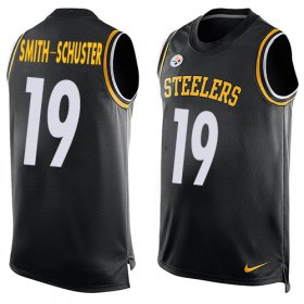 Wholesale Cheap Nike Steelers #19 JuJu Smith-Schuster Black Team Color Men\'s Stitched NFL Limited Tank Top Jersey