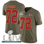 Wholesale Cheap Nike Chiefs #72 Eric Fisher Olive Super Bowl LIV 2020 Men's Stitched NFL Limited 2017 Salute To Service Jersey