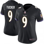 Wholesale Cheap Nike Ravens #9 Justin Tucker Black Alternate Women's Stitched NFL Vapor Untouchable Limited Jersey
