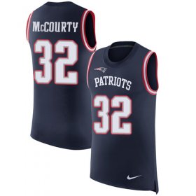 Wholesale Cheap Nike Patriots #32 Devin McCourty Navy Blue Team Color Men\'s Stitched NFL Limited Rush Tank Top Jersey