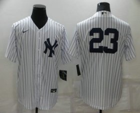 Wholesale Cheap Men\'s New York Yankees #23 Don Mattingly White No Name Stitched MLB Nike Cool Base Jersey
