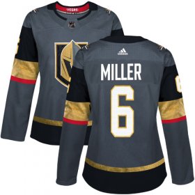 Wholesale Cheap Adidas Golden Knights #6 Colin Miller Grey Home Authentic Women\'s Stitched NHL Jersey