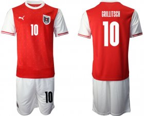 Wholesale Cheap Men 2020-2021 European Cup Austria home red 10 Soccer Jersey