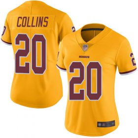 Wholesale Cheap Nike Redskins #20 Landon Collins Gold Women\'s Stitched NFL Limited Rush Jersey