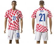 Wholesale Cheap Croatia #21 Vida Home Soccer Country Jersey