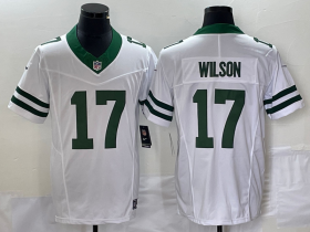 Wholesale Cheap Men\'s New York Jets #17 Garrett Wilson White 2023 F.U.S.E. Vapor Limited Throwback Stitched Football Jersey