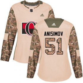 Wholesale Cheap Adidas Senators #51 Artem Anisimov Camo Authentic 2017 Veterans Day Women\'s Stitched NHL Jersey