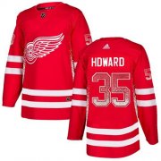 Wholesale Cheap Adidas Red Wings #35 Jimmy Howard Red Home Authentic Drift Fashion Stitched NHL Jersey