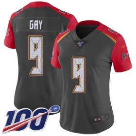 Wholesale Cheap Nike Buccaneers #9 Matt Gay Gray Women\'s Stitched NFL Limited Inverted Legend 100th Season Jersey