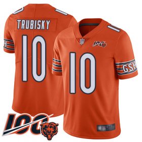 Wholesale Cheap Nike Bears #10 Mitchell Trubisky Orange Men\'s Stitched NFL Limited Rush 100th Season Jersey