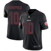 Wholesale Cheap Nike 49ers #10 Jimmy Garoppolo Black Men's Stitched NFL Limited Rush Impact Jersey