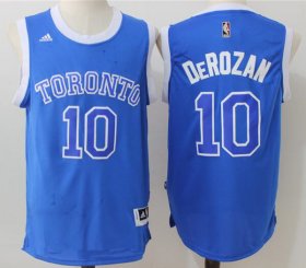 Wholesale Cheap Men\'s Toronto Raptors #10 DeMar DeRozan Blue Stitched 2017 NBA Adidas Revolution 30 Swingman Jersey