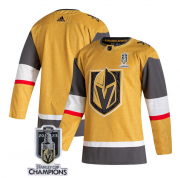 Wholesale Cheap Men's Vegas Golden Knights Blank Gold 2023 Stanley Cup Champions Stitched Jersey