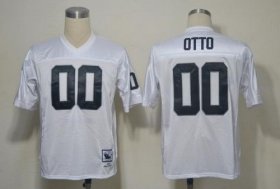 Wholesale Cheap Mitchell And Ness Raiders #00 Jim Otto White Stitched Throwback NFL Jersey