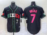 Wholesale Cheap Men's Mexico Baseball #7 Julio Urias Number 2023 Black World Baseball Classic Stitched Jersey