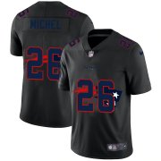 Wholesale Cheap New England Patriots #26 Sony Michel Men's Nike Team Logo Dual Overlap Limited NFL Jersey Black