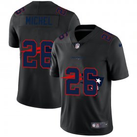 Wholesale Cheap New England Patriots #26 Sony Michel Men\'s Nike Team Logo Dual Overlap Limited NFL Jersey Black