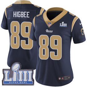 Wholesale Cheap Nike Rams #89 Tyler Higbee Navy Blue Team Color Super Bowl LIII Bound Women\'s Stitched NFL Vapor Untouchable Limited Jersey