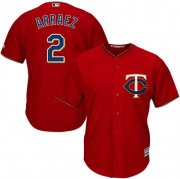 Wholesale Cheap Twins #2 Luis Arraez Red Cool Base Stitched MLB Jersey