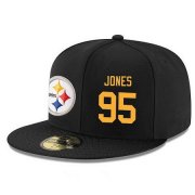 Wholesale Cheap Pittsburgh Steelers #95 Jarvis Jones Snapback Cap NFL Player Black with Gold Number Stitched Hat