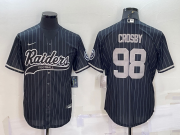 Wholesale Cheap Men's Las Vegas Raiders #98 Maxx Crosby Black With Patch Cool Base Stitched Baseball Jersey