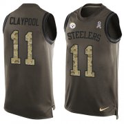 Wholesale Cheap Nike Steelers #11 Chase Claypool Green Men's Stitched NFL Limited Salute To Service Tank Top Jersey