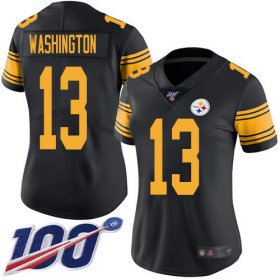 Wholesale Cheap Nike Steelers #13 James Washington Black Women\'s Stitched NFL Limited Rush 100th Season Jersey