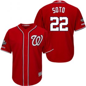 Wholesale Cheap Nationals #22 Juan Soto Red New Cool Base 2019 World Series Champions Stitched MLB Jersey