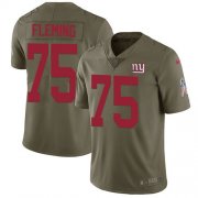 Wholesale Cheap Nike Giants #75 Cameron Fleming Olive Men's Stitched NFL Limited 2017 Salute To Service Jersey