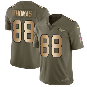 Wholesale Cheap Nike Broncos #88 Demaryius Thomas Olive/Gold Men\'s Stitched NFL Limited 2017 Salute To Service Jersey