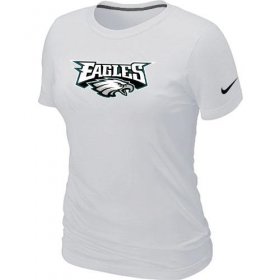 Wholesale Cheap Women\'s Nike Philadelphia Eagles Authentic Logo T-Shirt White