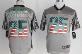 Wholesale Cheap Nike Seahawks #25 Richard Sherman Grey Men\'s Stitched NFL Elite USA Flag Fashion Jersey