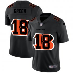 Wholesale Cheap Cincinnati Bengals #18 A.J. Green Men\'s Nike Team Logo Dual Overlap Limited NFL Jersey Black