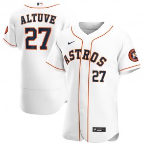 Wholesale Cheap Houston Astros #27 Jose Altuve Men\'s Nike White Home 2020 Authentic Player MLB Jersey