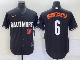 Wholesale Cheap Men\'s Baltimore Orioles #6 Ryan Mountcastle Black 2023 City Connect Cool Base Stitched Jersey 1