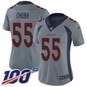 Wholesale Cheap Nike Broncos #55 Bradley Chubb Gray Women\'s Stitched NFL Limited Inverted Legend 100th Season Jersey