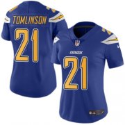 Wholesale Cheap Nike Chargers #21 LaDainian Tomlinson Electric Blue Women's Stitched NFL Limited Rush Jersey