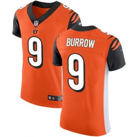 Wholesale Cheap Nike Bengals #9 Joe Burrow Orange Alternate Men\'s Stitched NFL New Elite Jersey