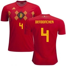 Wholesale Cheap Belgium #4 Dendoncker Red Soccer Country Jersey
