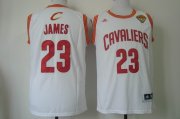 Wholesale Cheap Men's Cleveland Cavaliers #23 LeBron James 2016 The NBA Finals Patch White Swingman Jersey
