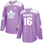 Wholesale Cheap Adidas Maple Leafs #16 Mitchell Marner Purple Authentic Fights Cancer Stitched NHL Jersey