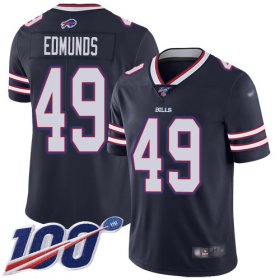 Wholesale Cheap Nike Bills #49 Tremaine Edmunds Navy Men\'s Stitched NFL Limited Inverted Legend 100th Season Jersey