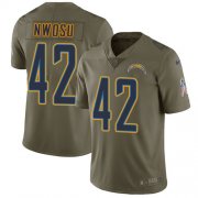 Wholesale Cheap Nike Chargers #42 Uchenna Nwosu Olive Men's Stitched NFL Limited 2017 Salute To Service Jersey