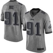 Wholesale Cheap Nike Eagles #91 Fletcher Cox Gray Men's Stitched NFL Limited Gridiron Gray Jersey