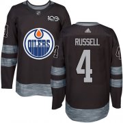 Wholesale Cheap Adidas Oilers #4 Kris Russell Black 1917-2017 100th Anniversary Stitched NHL Jersey